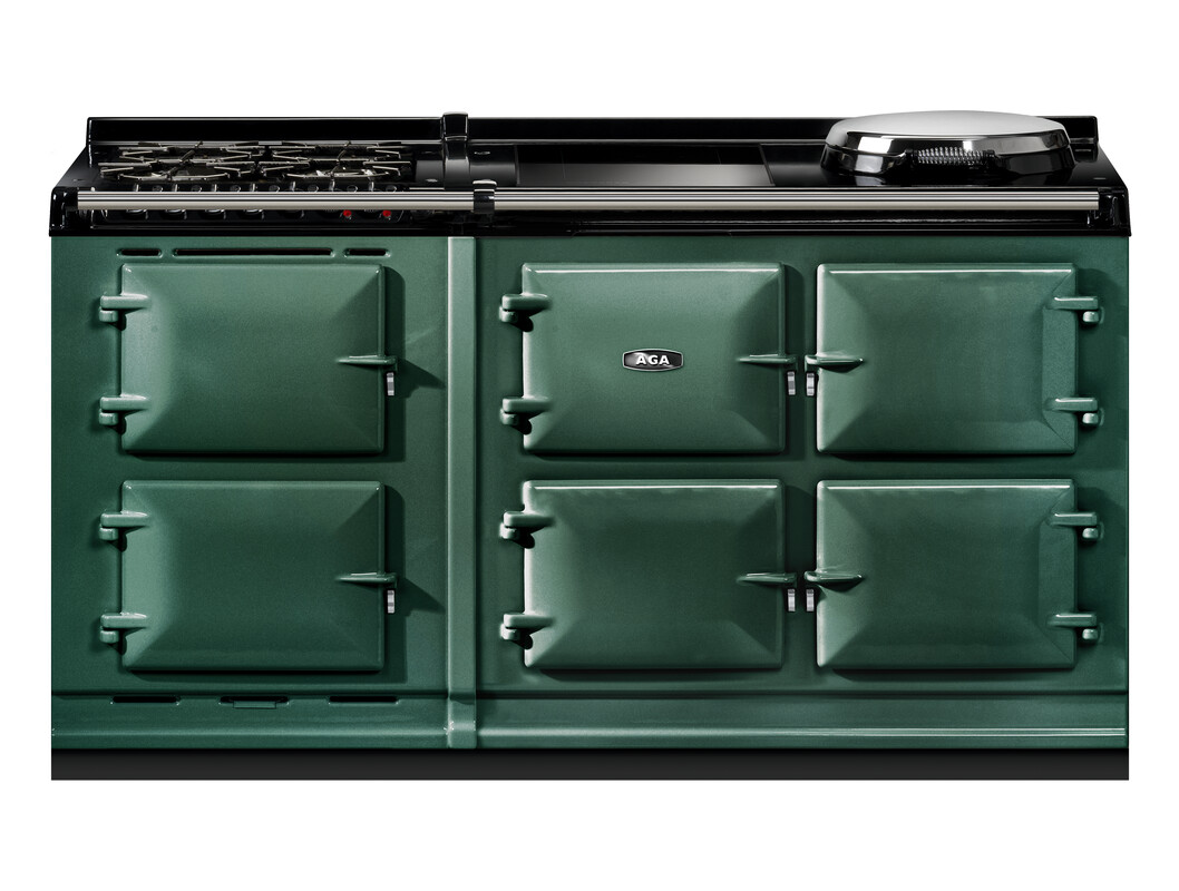 AGA eR7i Series 160 Dual Fuel / Induction Hob + Gas Hob British Racing Green / Stainless Steel AGA eR7i Series 160 Dual Fuel / Induction Hob + Gas Hob British Racing Green / Stainless Steel