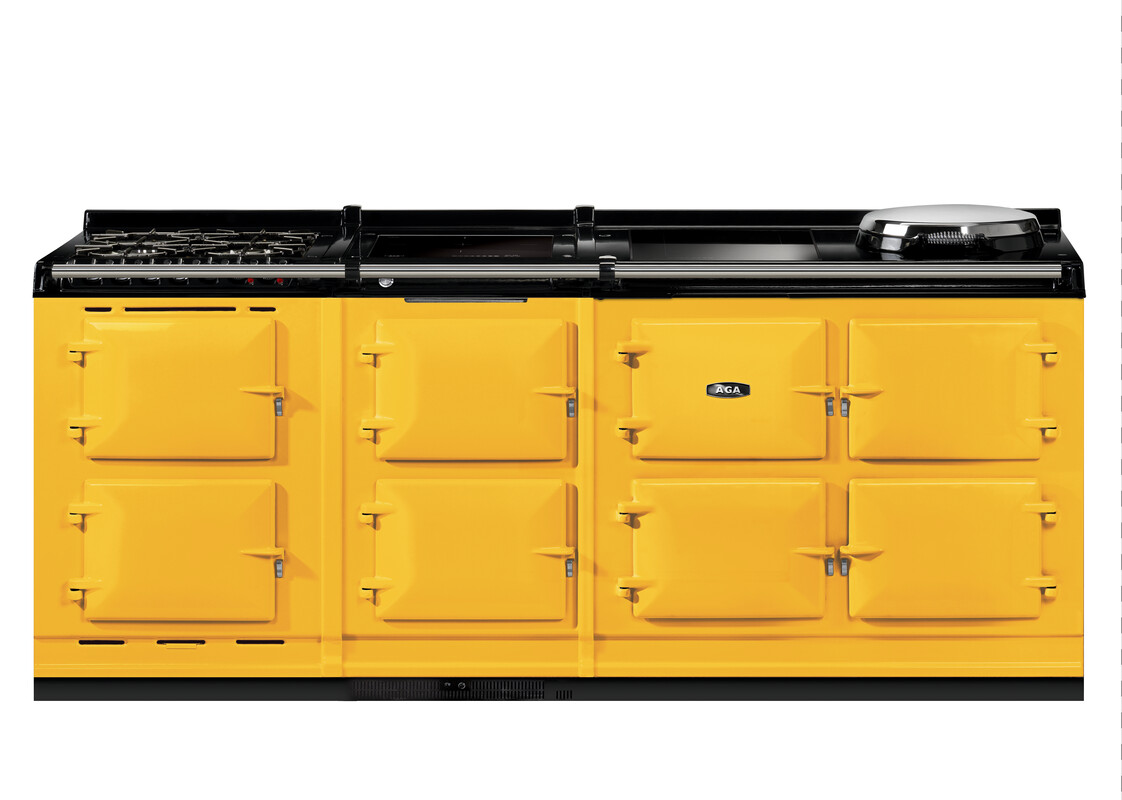 AGA eR7i Series 210 Dual Fuel / 2x Induction Hob + Gas Hob Mustard / Stainless Steel AGA eR7i Series 210 Dual Fuel / 2x Induction Hob + Gas Hob Mustard / Stainless Steel