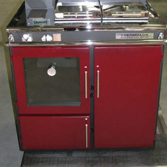 Thermalux Sterling Supreme Mojave Red with Glass Oven Door_Wignells