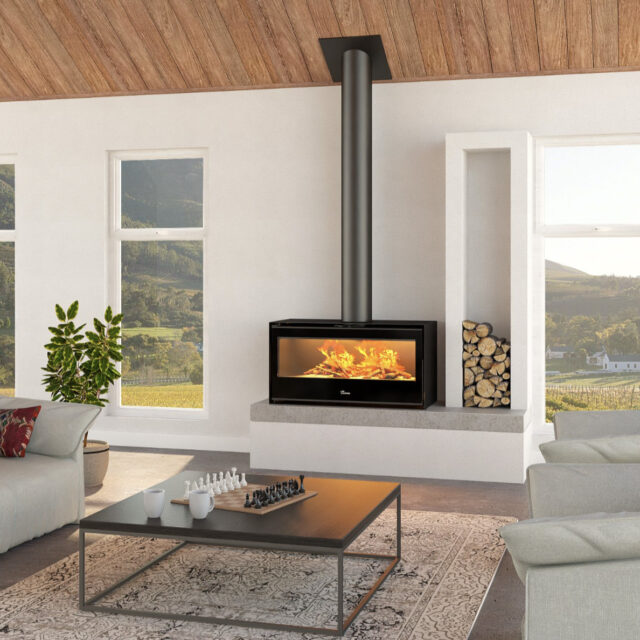 Lacunza Silver 800 Freestanding Wood Fireplace