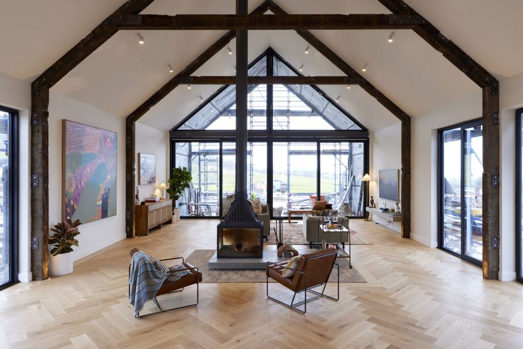 Tom and Sarah-Jane's Living and Dining Room_ Cheminees Philippe 846 4V