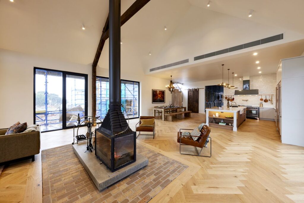 Tom and Sarah-Jane's Living and Dining Room_ Cheminees Philippe 846 4V