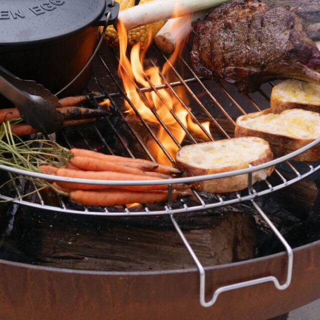 Luca - Hark 80 Corten Steel Fire Pit. Fish bbq