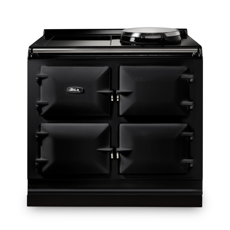 AGA eR7i Series 100 Electric with Induction Hob Black with Stainless Steel trim AGA eR7i Series 100 Electric with Induction Hob Black with Stainless Steel trim